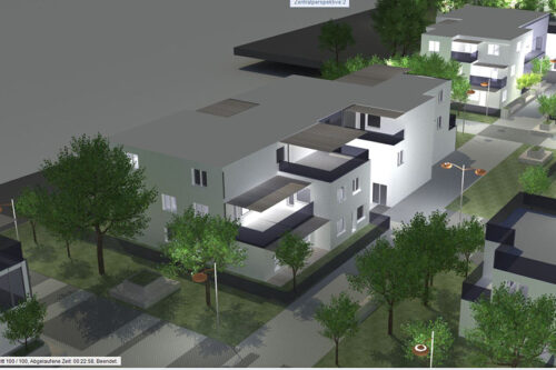Visualisierung der Wohngebäude von oben