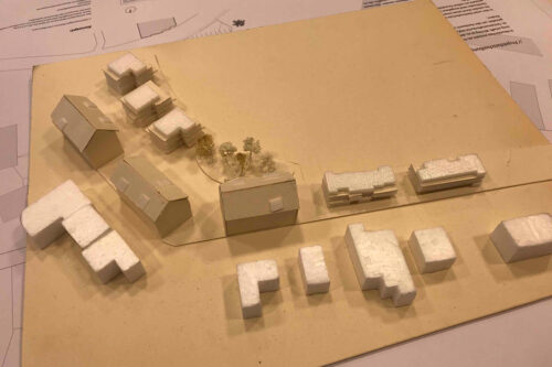 Modell der Gebäude und der Umgebung