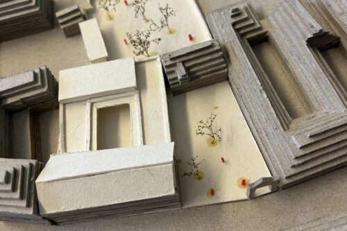 Model of the building and gardens